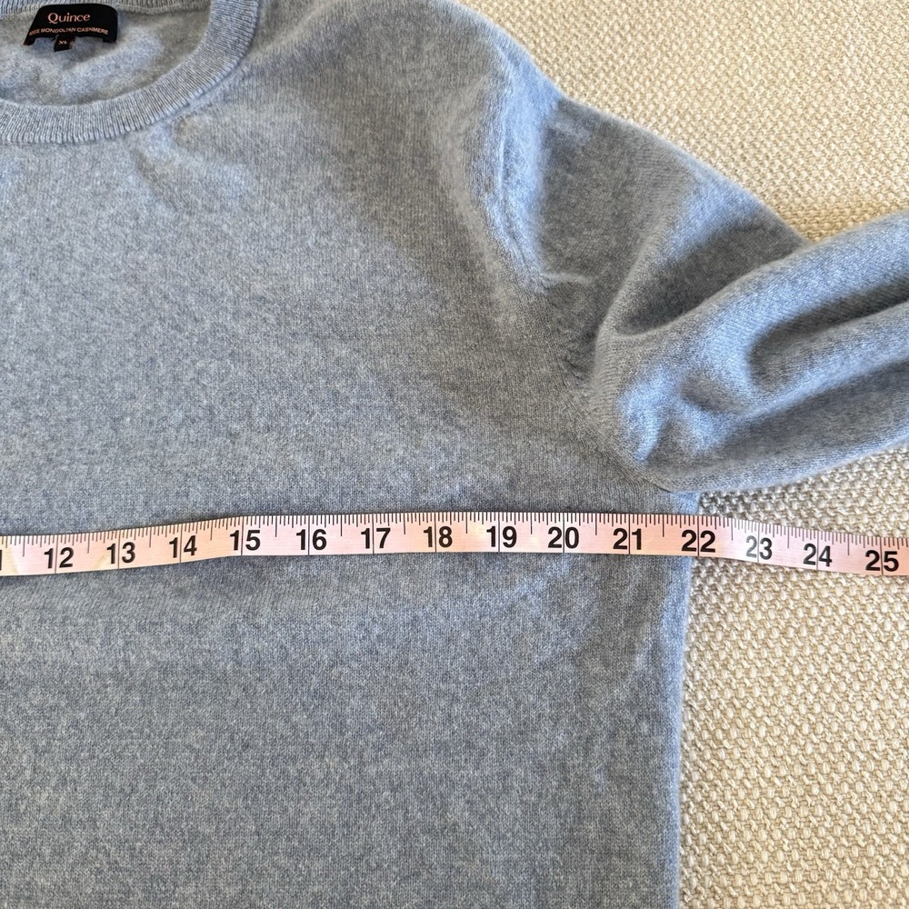 Quince Mens 100% Mongolian Cashmere Crewneck Sweater Faded Denim Size XL - Picture 9 of 10